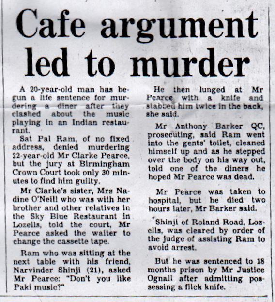The Birmingham Post report of Ram's conviction